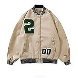 GaoGaoBei Herren Baseballjacke Unisex Collegejacke Oldschool Varsity Jacket Sweatjacke Vintage Streetwear Oversized Patchwork Sportjacke Classics Baseball Jacke Unisex Mode Streetw