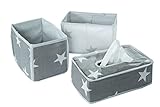 roba Pflege Organiser Set 'Little Stars', 3tlg, Aufbewahrungsbox Set, 2 Boxen für Windeln & Wickelzubehör, 1 Dekobox für Feuchttü