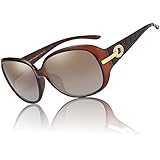 DUCO Klassische Damen Sonnenbrille Polarisiert Modische 100% UV-Schutz 6214 (Braun)