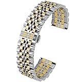 Kai Tian 7 Zeilen Armband 22mm Flexibles Uhrenarmband Edelstahl Schnelle Veröffentlichung Metalluhr Armband Silber G