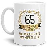 Tassendruck Geburtstags-Tasse Knackige 65' Geburtstags-Geschenk Zum 65. Geburtstag/Geschenkidee/Scherzartikel/Lustig/Witzig/Spaß/Fun/Mug/Cup/Beste Qualität - 25 Jahre Erfahrung