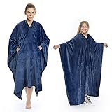 Catalonia Classy Poncho Decke Bequeme Plüsch Fleece Tragbare Decke für Erwachsene Frauen Männer Kinder Überwurfbezug zu Hause oder im Freien, 200 x 140 cm, M