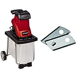 Einhell Elektro-Messerhäcksler GC-KS 2540 CB (2 Wendemesser, 2000 W, max. 40 mm Aststärke, große Trichteröffnung, Motorschutzschalter, Fangbox 55 L, Transportgriff inkl. Stopfer, 2 Ersatzmesser)