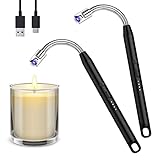 KAMEUN Lichtbogen Feuerzeug, Aufladbar USB Elektronisches Feuerzeug ,Langer Flexibler Hals Winddichte Flammenlose Lichtbogen Stabfeuerzeug für Kerzen Anzünden,Gasherd, Küche,Grill (2 Pack)