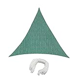 jarolift Sonnensegel Dreieck Gleichseitig Atmungsaktiv Sonnenschutz Sichtschutz für Balkon Terrasse Garten HDPE-Gewebe, 360 x 360 x 360 cm, Grü