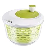 Westmark Salatschleuder, Fassungsvermögen: 4,4 Liter, ø 23,5 cm, Kunststoff, BPA-frei, Spinderella, Farbe: Transparent/Weiß/Grün, 2430226