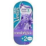 Gillette Venus ComfortGlide Breeze Rasierer Damen mit Rasiergelkissen für Hautschutz, Damenrasierer + 2 Rasierkling