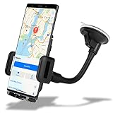 EEEKit Handyhalterung Auto，KFZ Handyhalter Auto Saugnapf,Universal Handyhalter Auto mit Schwanenhals für Windschutzscheibe Kompatibel für iPhone Samsung Huawei Schw