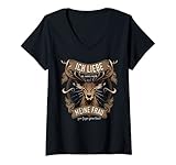 Damen Jäger Ich liebe meine Frau Jagen gehen Geschenk Spruch Witz T-Shirt mit V