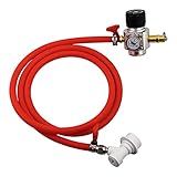 OWCO 1.Home 5/16' PVC. Gasleitungsbaugruppe, 0-90 PSI Soda-Flasche CO2. Mini-Gasregler mit Hilfventil T21 * 4 - Homebrew-Entwurfs-Bierabgabe Brühausrüstung. (Color : Gas line Assembly)
