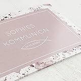 sendmoments Karten zur Kommunion, Impressiv, Einladung 5er Klappkarten-Set C6 148x105 mm, Kommunionskarten personalisiert mit Text, optional passende Design-Umschläg