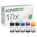 10x Kineco Tinte kompatibel mit Epson EcoTank ET-2500 ET-2550 ET-2600 ET-2650 ET-4500 ET-14000 L100 L110 L1300 L200 L210 L350 L355 L365 L455 L550 L555 L565 - je 70