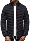 OZONEE Herren Übergangsjacke Jacke Übergang Jacken Herbst Bomberjacke Stehkragen Kapuze Steppjacke Kapuzenjacke Leichte Outdoor Jacket Puffer Gepolstert 777/4790K SCHWARZ L