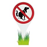 Betriebsausstattung24® Erdspieß Verbotszeichen Hier kein Hundeklo | Alu-Dibond | Hundekot | Hinweisschild 18,0 Ø x 33,5 cm | Wetterfestes S