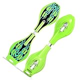 DALLL Caster Board Street Surfing Waveboard für Kinder mit Flash Rädern rutschfeste Deck 360-Grad Rollen Skateboard für Anfänger Teens Jungen Mädchen,Grü