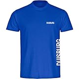 Multifanshop® Herren T-Shirt Duisburg - Brust & Seite - Druck:weiß - Shirt Männer Fußball Fanartikel Fanshop - Größe:5XL b