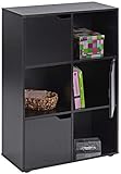 ts-ideen Standregal Bücherregal Sideboard Buchregal Holz Schwarz M