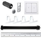 NOBILY Rolladen-Komplett-Set elektronischer Maxi-Rolladenmotor PE5 20/15-60 elektr. Endabschaltung (Zugkraft 20Nm/50kg) für 60mm Achtkantwelle + Doppelwippe rastend + Mechanik-Set inkl. 1,50m W