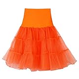 Zegeey Damen Tutu Kleid 50er Retro Einfarbig Hohe Taille Ballet Tüllrock Tanzkleid Zubehör Cosplay Petticoat Rockabilly Kleid Festival Kleid Karneval Kostü