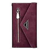 Miagon für iPhone 13 Crossbody Reißverschluss Hülle,Brieftasche Geldbörse Handtasche mit Schulterriemen Flip Kartenhalter Ständer PU Leder Cover für iPhone 13