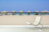 Selbstklebende Designer Fototapete / Premium Vlies-Tapete - Bild Motiv: Kreta Elafonissi Beach - Griechenland Reisen Urlaub Landschaft Natur Meer Sand Strand Wandbild 3D Optik (120 x 250 cm BxH)