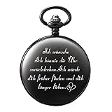 TREEWETO Taschenuhr für Ehemann Geliebte Freund, Taschenuhren mit Kette für Herren, Geschenk zum Jahrestag, schönes Geschenk für F