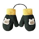 PZHHZPING Baby Handschuhe Süße Fäustlinge Baby Handschuhe Kleinkind Gestrickte Handschuhe für 1 2 3 4 5 6 Jahre Jungen Mädchen Winter Warme Strickhandschuhe mit schnur Fleece-I