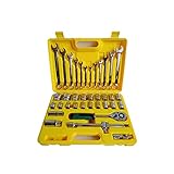 KJLY Sockel- und Sockelschlüssel-Sets, Werkzeug-Combo-Kits 37 Stück, Werkzeugset for Zuhause, Werkzeugkits for Mechanik