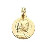 Anhänger 18K Gold-Medaille 14mm. Französisch Relief Lisa Maria Reasa T