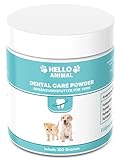 HelloAnimal® DENTAL Pulver für Hunde und Katzen – Zahnreinigung und Zahnpflege Zahnsteinentferner auch für Zwischenräume – Zahnpulver gegen Mundg