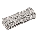 HAITANGUO Gestrickt Stirnband Damen Winter Strick Kopfband Stirnbänder Gestrickte Stirnbänder Elastische Häkeln Headwrap Frauen Mädchen Haarband Warm Crochet Headwrap Ohrenwärmer (G, One size)