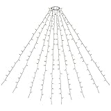 SEGVA Christbaum LED Überwurf, Weihnachtsbaum-Überwurf-Lichterkette mit 10 Girlanden 350er , LED Lichterkette für Weihnachtsbaum (1,8m-2,7m Baum)