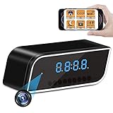 IYUNDUN Wireless Hidden Cameras Clock, 1080P Mini Spy Camera Portable WiFi Nanny Cam Mit Nachtsicht Und Bewegungserkennung, Sicherheitsüberwachungskamera Für Innen-/Heimk