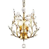 Zhenmu home Amerikanische kleine kronleuchter Balkon korridor Veranda Retro treppenhaus kristall Lampe Kleidung kreative persönlichkeit kronleuchter Kronleuchter (Color : Gold)