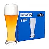 Van Well 6er Set Bavaria Weizenbiergläser klar | Bierglas geeicht bei 0.5L | Weizenglas | Weißbier-Glas | Gastro | Hotel-Restaurant & B