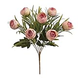 Künstliche Blumen für Wohnkultur ，Künstliche Blumendekorationen Schöner gefälschter Blumenstrauß Teerose Ornamente Wohnkultur - Gelb Sukkulenten Eingemacht/L