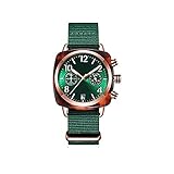 Dongxiao Uhren Klassisch Mode Mode Quarz Chronograph Armbanduhren Watch Frauenuhr Weibliche Student Canvas Große Zifferblattuhr Luxuriöse Armbanduhr (Color : Green)