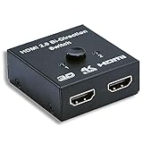 HDMI Umschalter Bidirektional,HDMI Splitter HDMI Switcher bi- Richtung 2 IN 1 Out oder HDMI Verteiler 1 IN 2 Out unterstützt 4K 3D 1080P HDMI Schalter für HDTV Blu-Ray-Player DVD DVR