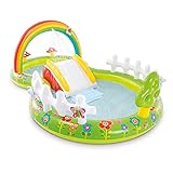 Aufblasbares Spielzentrum, Pool für Kinder, Regenbogen, mit Rutsche, Fontänenbogen, Rolle mit Kugeln für Kleinkinder, Kinder, Baby, großer Boden, dick und verschleiß