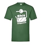 Shit Happens - Leere Klopapierrolle Männer T-Shirt Flaschengrün XXL - shirt84