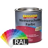 Consolan Profi Wetterschutzfarbe (RAL-Farben) 2,5l - Holzfarbe Holzschutzfarb