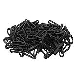 Yeahdor 100PCS Mini SF Karabiner Schlüsselanhänger Karabinerhaken Klein Kunststoff Schlüsselbund Clip für Hundeleinen, Camping, Outdoor Schwarz One S