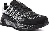 SOLLOMENSI Laufschuhe Herren Sportschuhe Straßenlaufschuhe Sneaker Joggingschuhe Turnschuhe Walkingschuhe Schuhe 44 EU H Schwarz Weiß