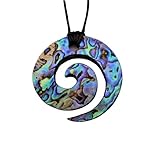 Paua/Abalone Muschel Koru Kettenanhänger aus Neuseeland - Schwarzes B