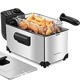 Aigostar Agni 30Hey - Semi Profesionelle Friteuse aus Edelstahl, 2200 Watt, 3 Liter Becken, B