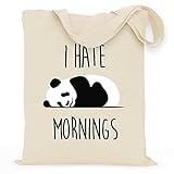 wowshirt Stoffbeutel I Hate Mornings Panda I Hate Mornings Wochenende, Farbe:N