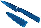 KUHN RIKON Colori+ Rüstmesser gerade Klinge mit Klingenschutz, antihaftbeschichtet, Edelstahl, 19 cm, b