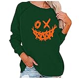 RMH 2021 Halloween-Sweatshirt, Damenpullover, Sweatshirt, Damenoberteil, schickes Damenoberteil, schickes Damen-Sweatshirt, schwarz, Damen-Sweatshirt, Vintage, Damen, schick., 23-grün, 38