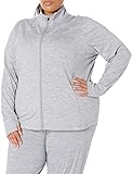 Amazon Essentials Plus Size Brushed Tech Stretch Full-Zip Jacket Pullover Sweater, Grauer Spacedye, XL Größ