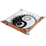 Leder Taschenleerer Leuchtturm am Meer Aufbewahrungsbox Kleine Schmucktablett für Geldbörsen Uhren Schlüssel Münzen Handys und Büroausstattung 16x16